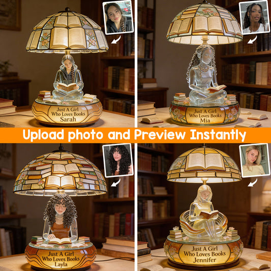 Just A Girl Who Loves Books - Personalized Book Acrylic LED Night Light