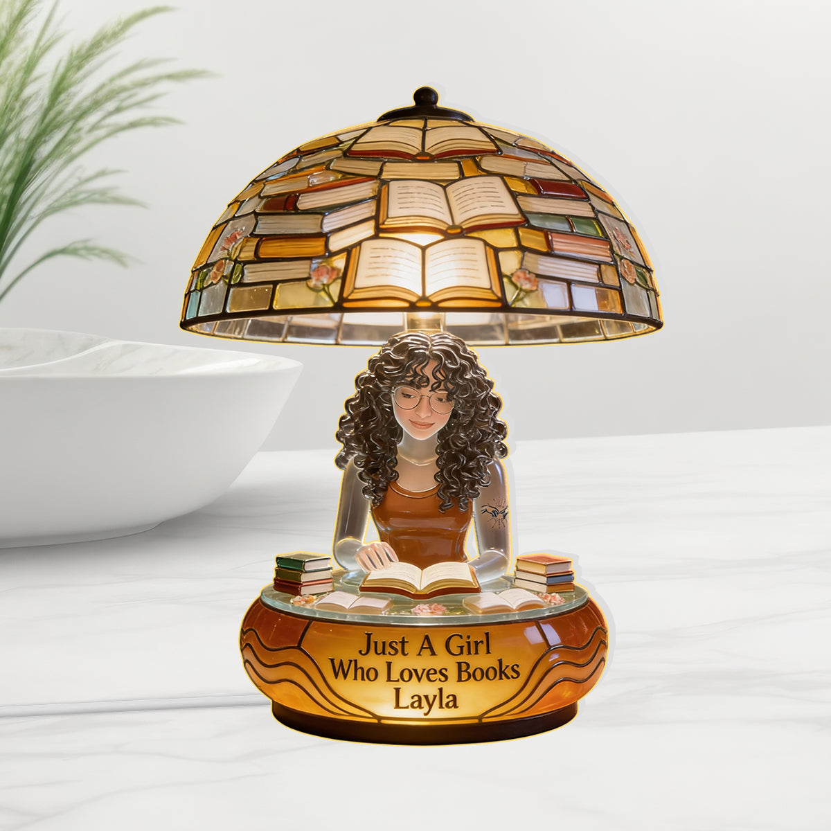 Just A Girl Who Loves Books - Personalized Book Acrylic LED Night Light