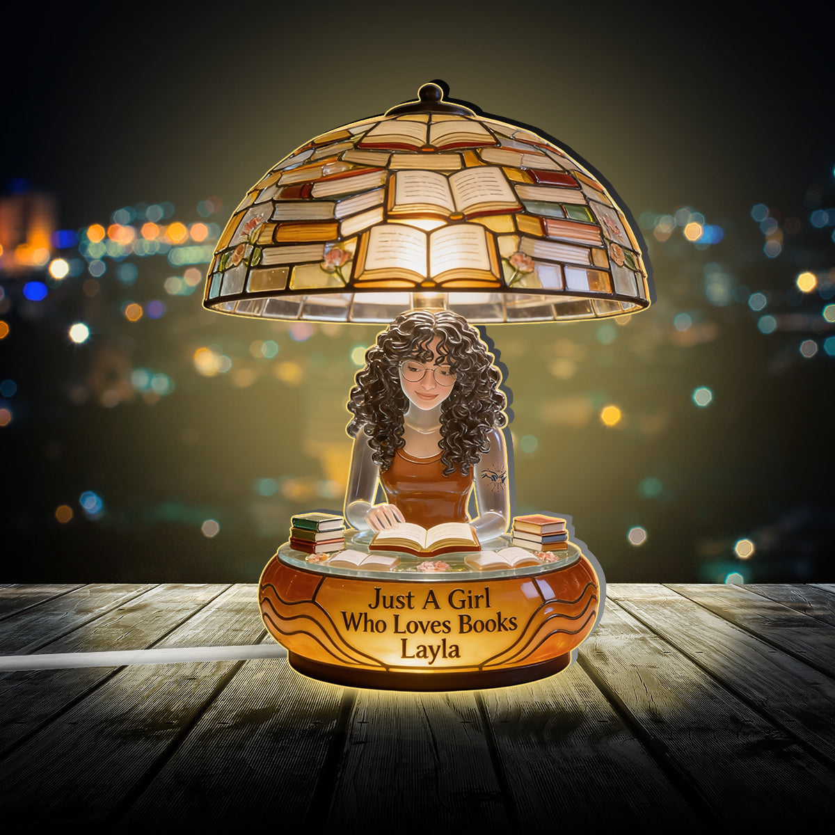 Just A Girl Who Loves Books - Personalized Book Acrylic LED Night Light