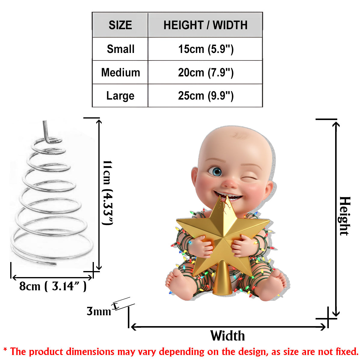 Naughty Kids - Personalized Kid LED Light Tree Topper