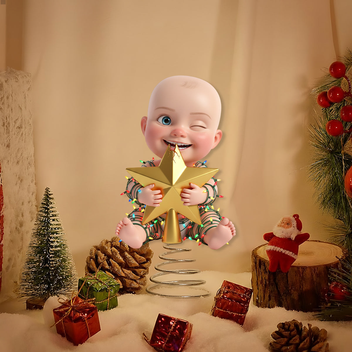 Naughty Kids - Personalized Kid LED Light Tree Topper