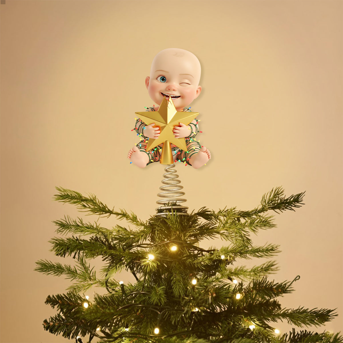 Naughty Kids - Personalized Kid LED Light Tree Topper