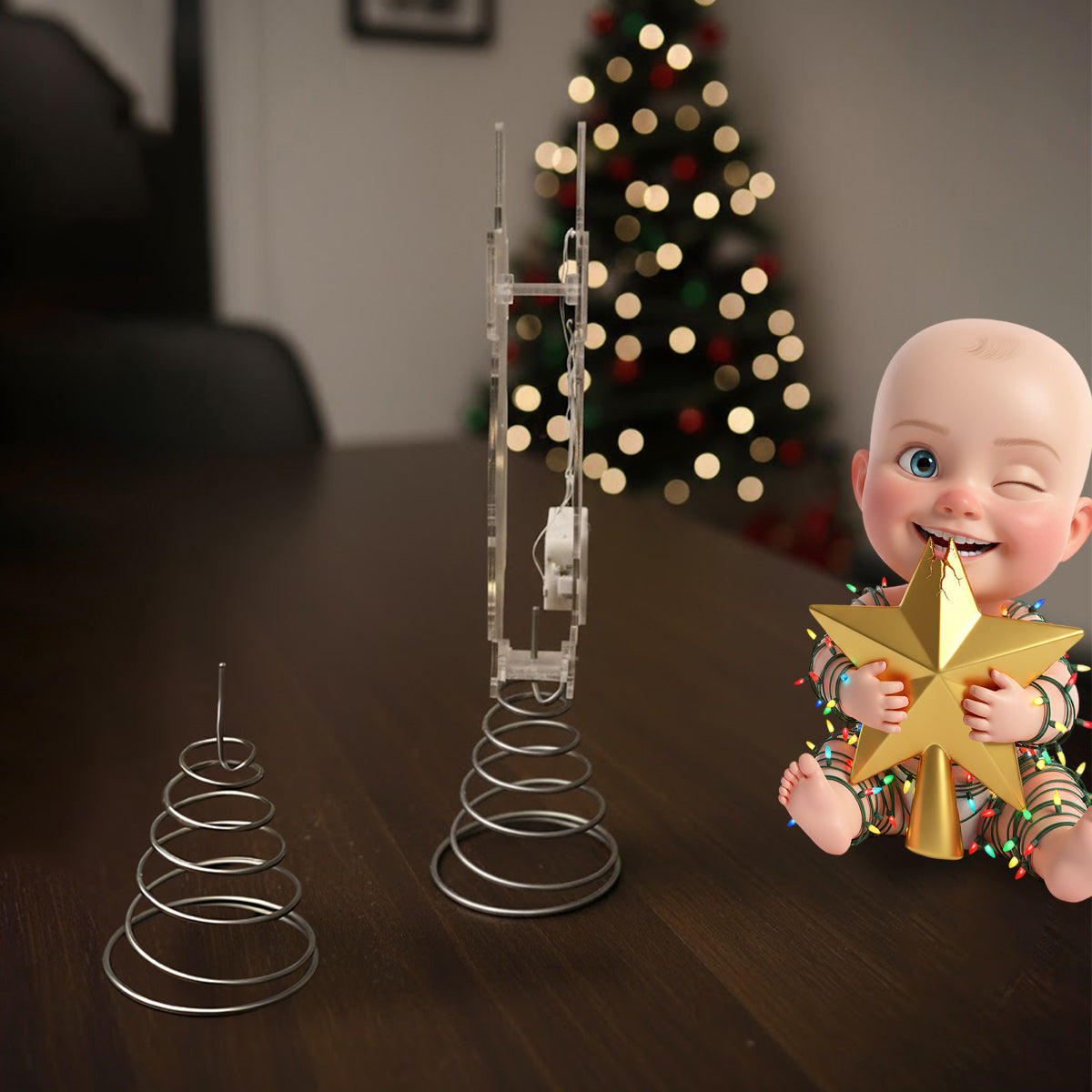 Naughty Kids - Personalized Kid LED Light Tree Topper