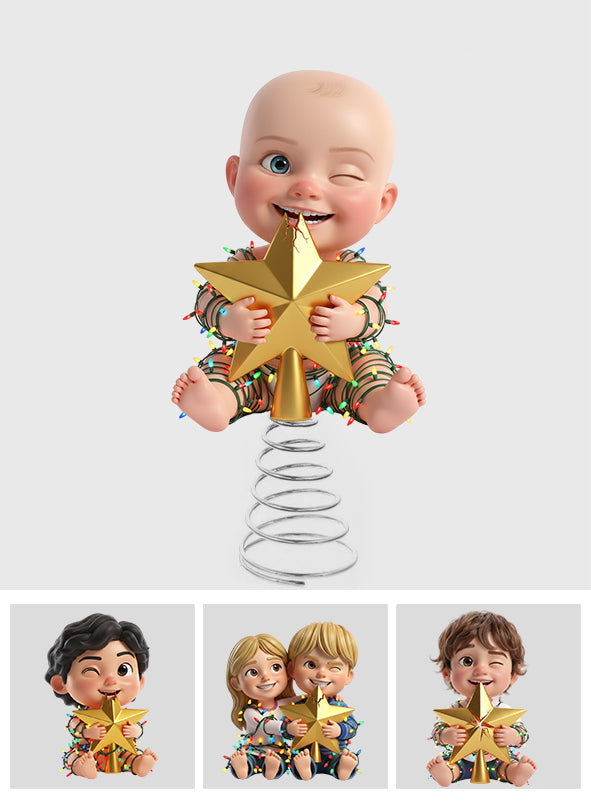 Naughty Kids - Personalized Kid LED Light Tree Topper