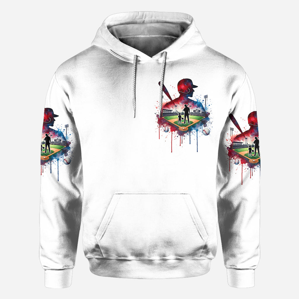 Behind Every Baseball Player Who Believes In Himself Is A Baseball Mom/ Dad Who Believed In Him First - Personalized Baseball All Over Shirt