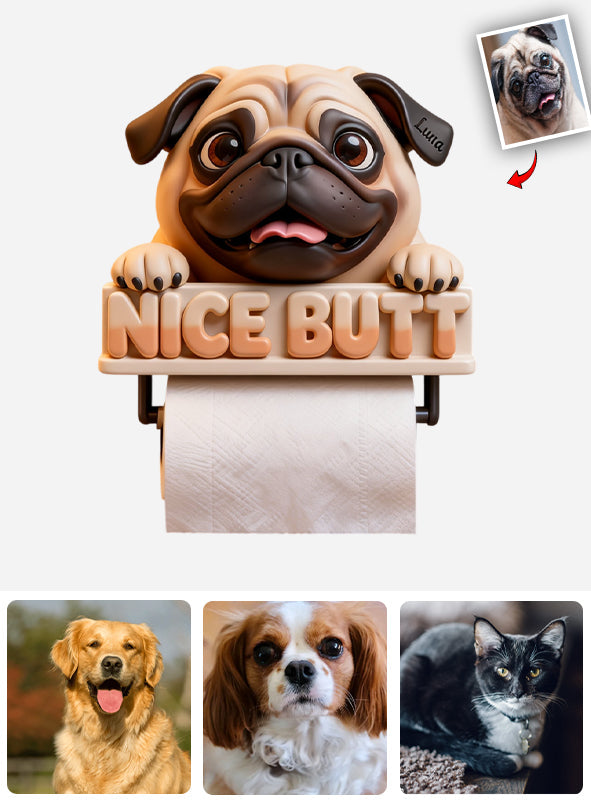 Custom From Any Photo - Personalized Dog Toilet Paper Holder
