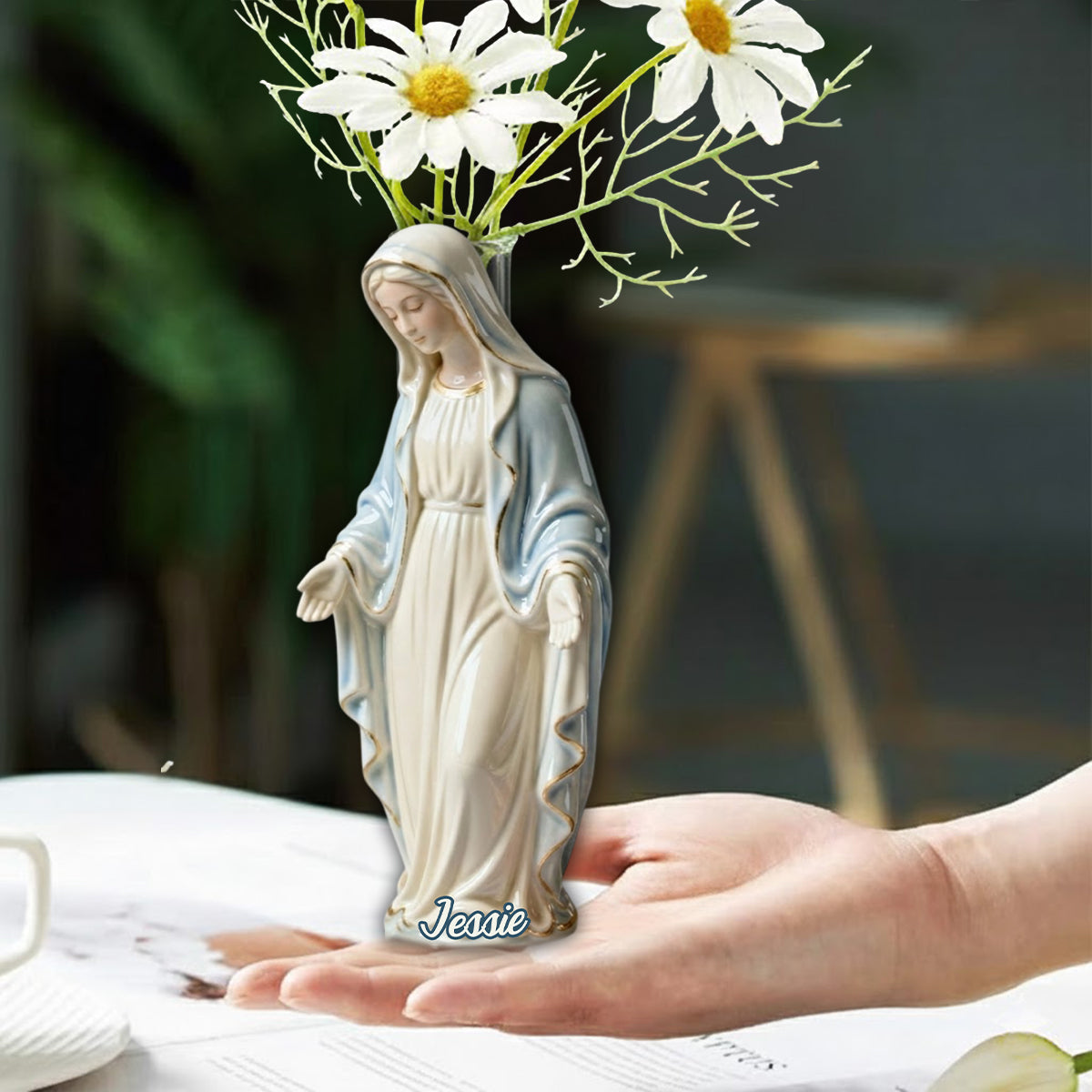 Our Lady - Personalized Christian Custom Shape Acrylic Flower Vase