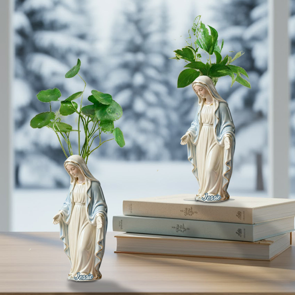 Our Lady - Personalized Christian Custom Shape Acrylic Flower Vase