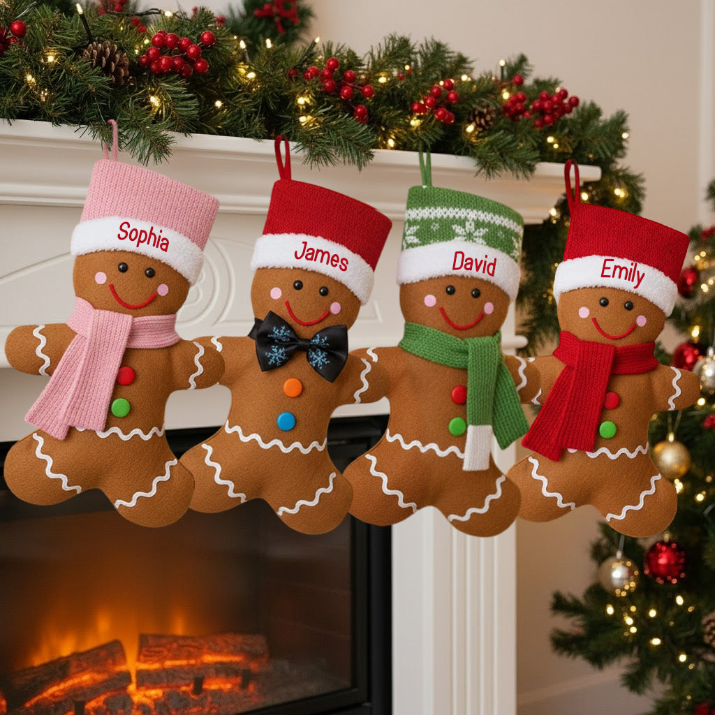 Merry Christmas - Personalized Family Shaped Christmas Stocking