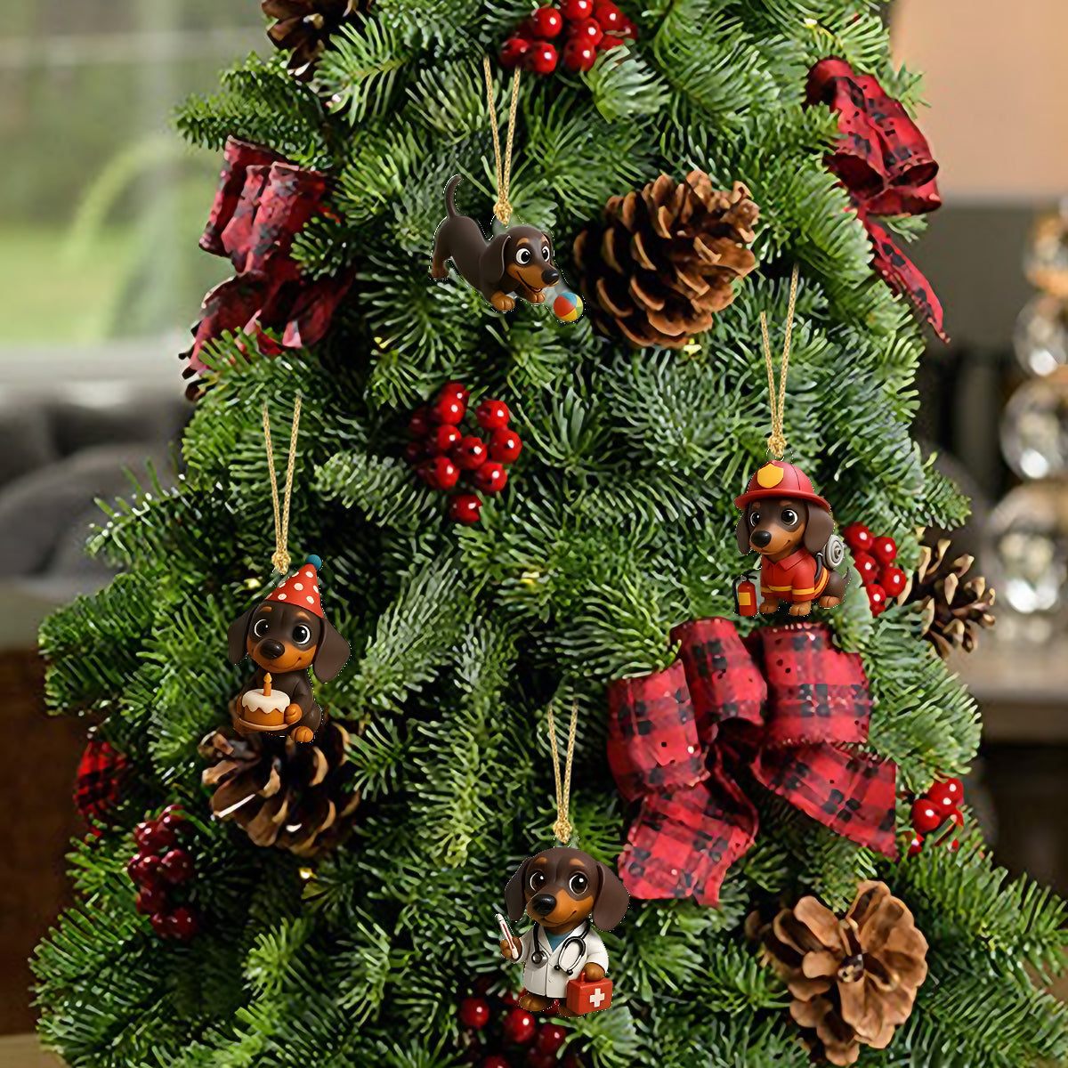 Love Dachshund - Personalized Dachshund Advent Calendar With Ornaments