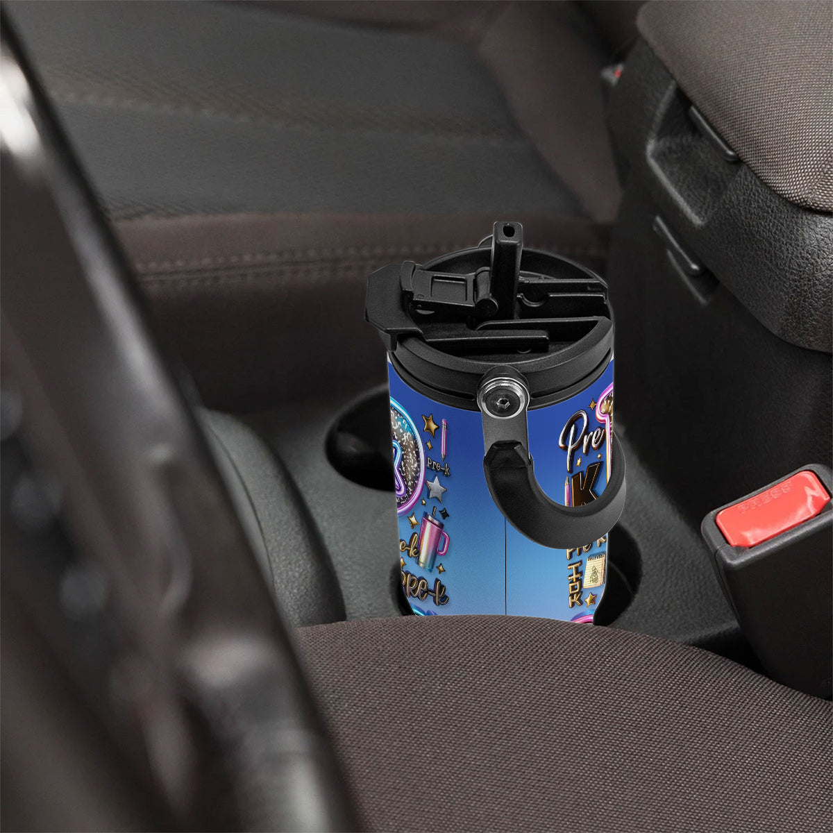 Custom Teacher Bright Back To School - Personalized Teacher Tumbler With Grip Handle