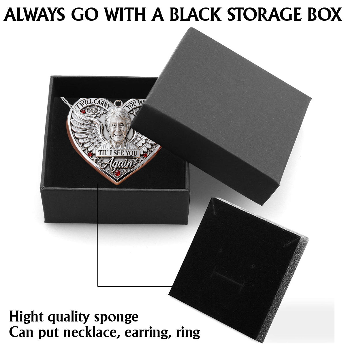 Memorial Gift, Til I See You Again - Personalized Memorial Shaped Metal Pendant Necklace