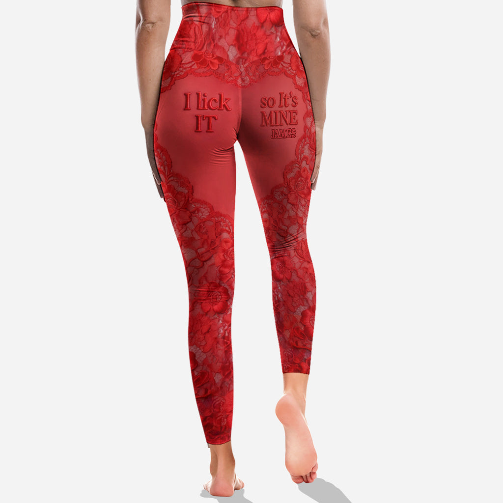 I Licked It so It's Mine - Personalized Couple Leggings