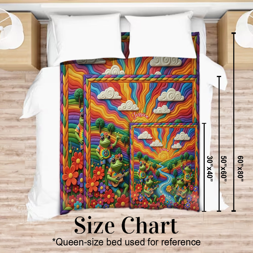 Hippie Flowers - Personalized Hippie Blanket