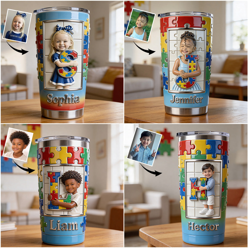 Autism Letter - Personalized Autism Awareness Tumbler