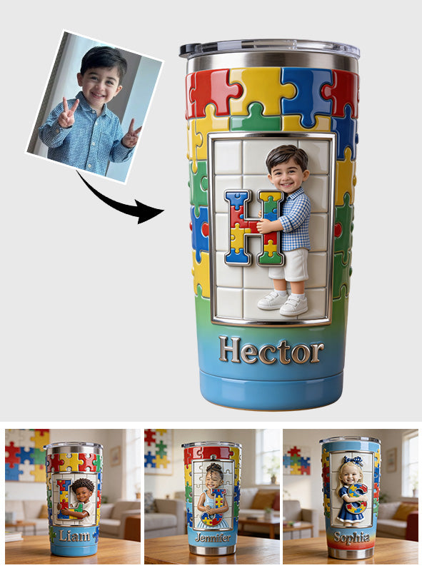 Autism Letter - Personalized Autism Awareness Tumbler