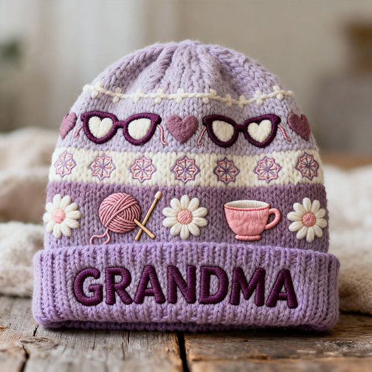 Grandma Mom - Personalized Grandma Beanie Hat