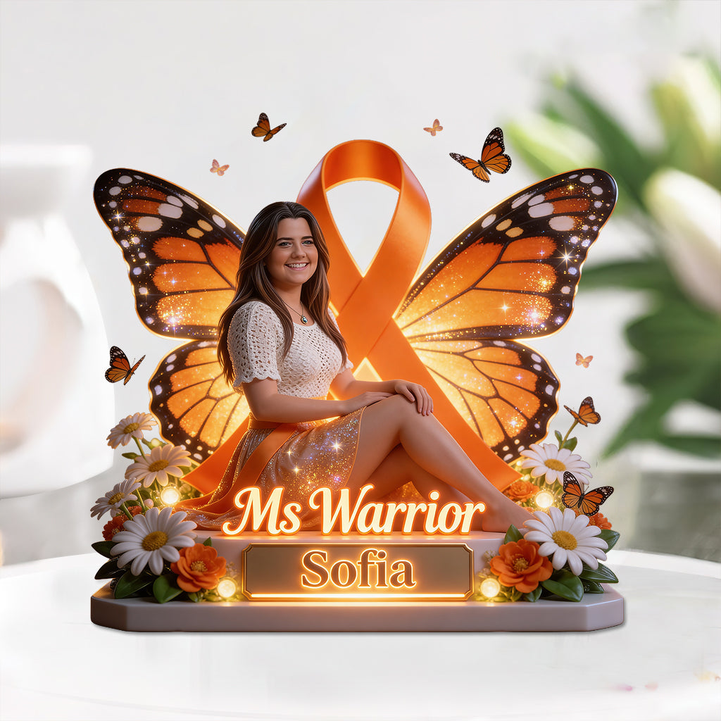 Multiple Sclerosis, MS Warior, MS Awareness Month - Personalized Multiple Sclerosis Awareness Custom Shaped Acrylic Plaque