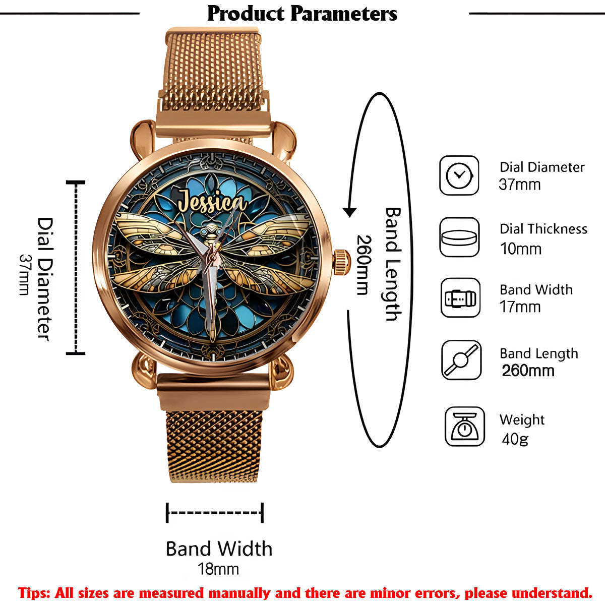 Beautiful Dragonfly - Personalized Dragonfly Women Hand Watch