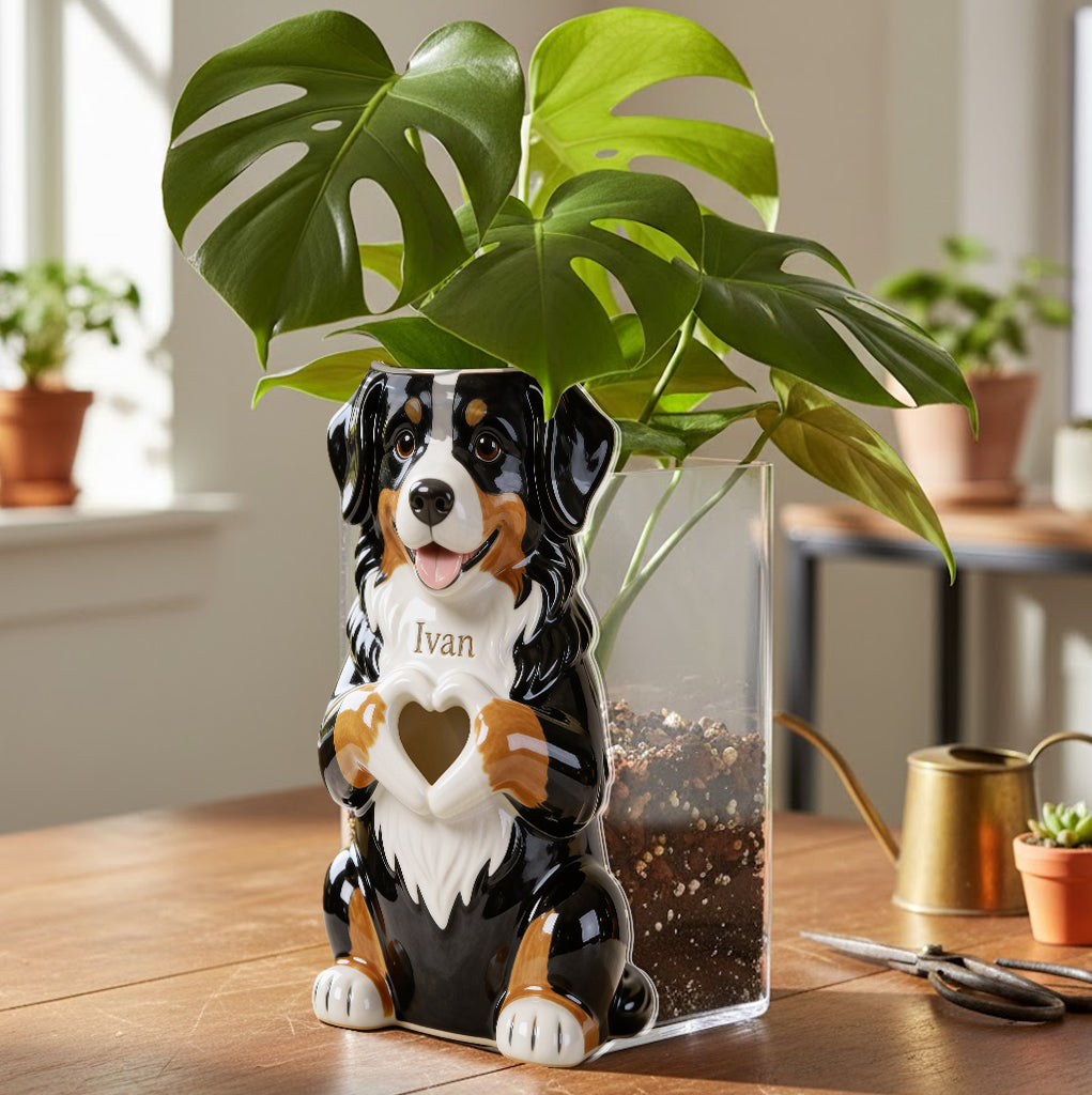 Custom Any Photo - Love My Pet - Personalized Dog Acrylic Pot