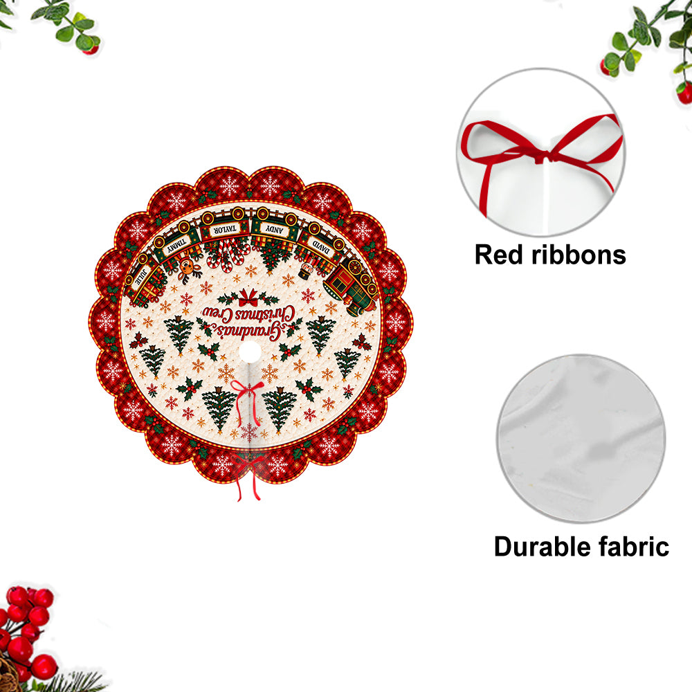 Christmas Train Family - Personalized Grandma Shaped Tree Skirt