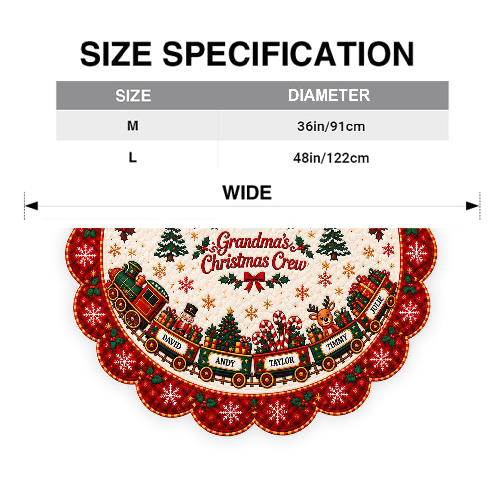 Christmas Train Family - Personalized Grandma Shaped Tree Skirt