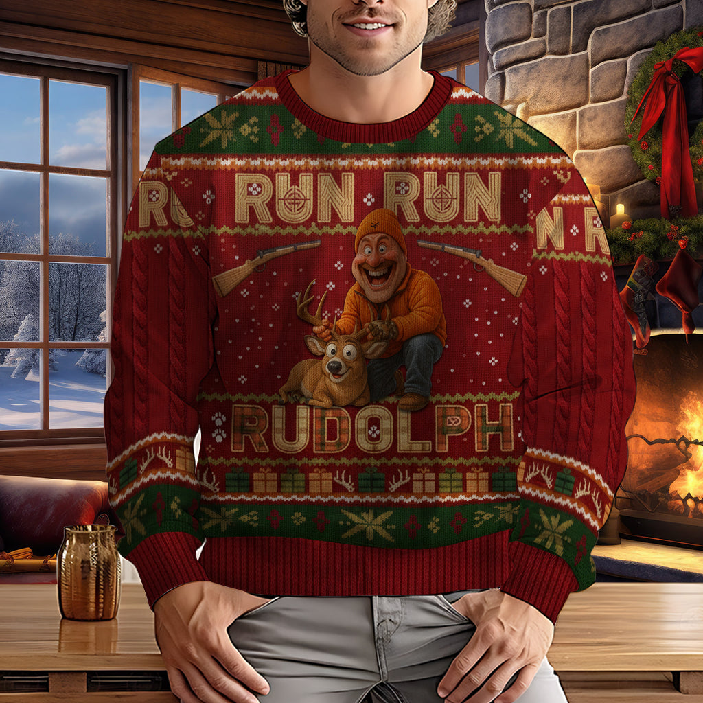 Hunter Rudolph - Personalized Hunting Ugly Sweater