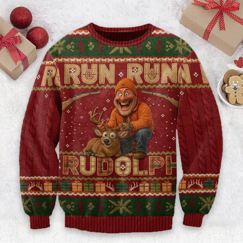 Hunter Rudolph - Personalized Hunting Ugly Sweater
