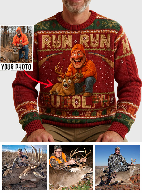 Hunter Rudolph - Personalized Hunting Ugly Sweater