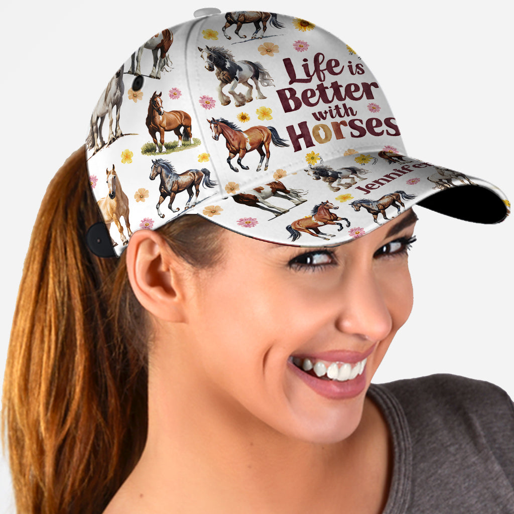 Life Is Better With Horses - Personalized Horse Classic Cap