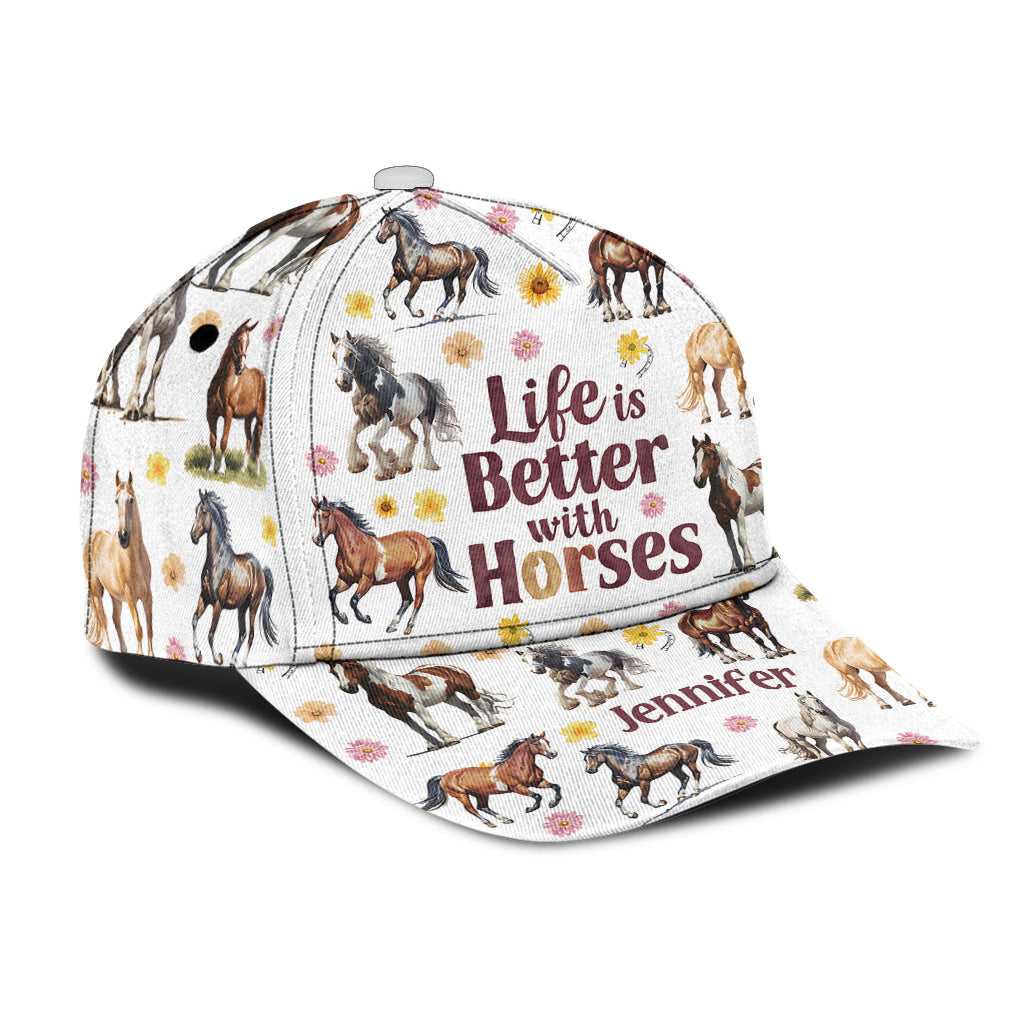 Life Is Better With Horses - Personalized Horse Classic Cap