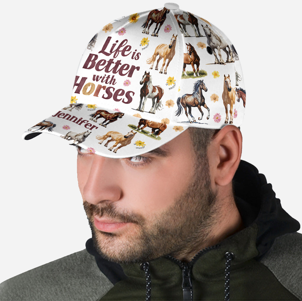 Life Is Better With Horses - Personalized Horse Classic Cap