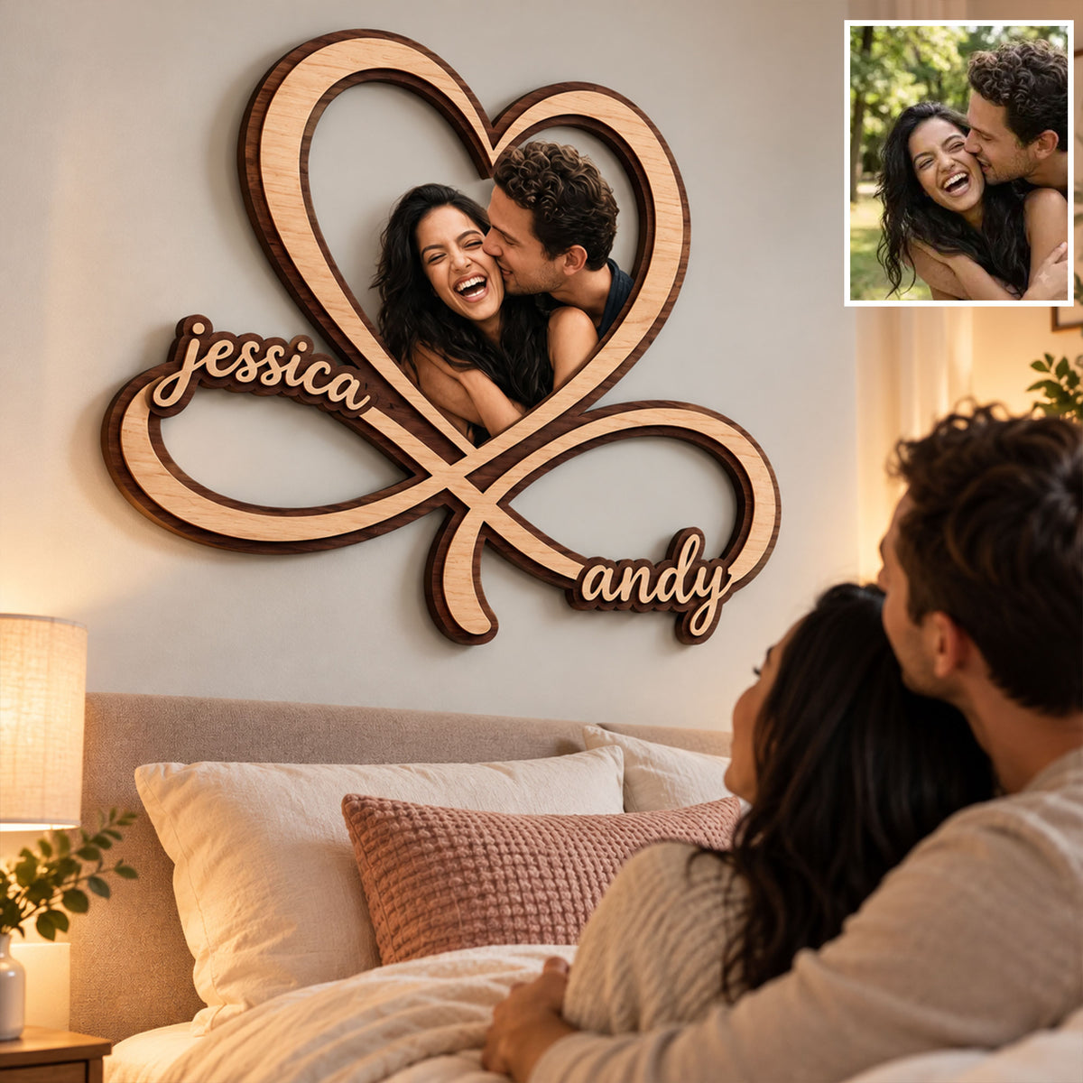 I Love You Forever - Personalized Couple 2 Layered Wood Sign / Wood Plaque