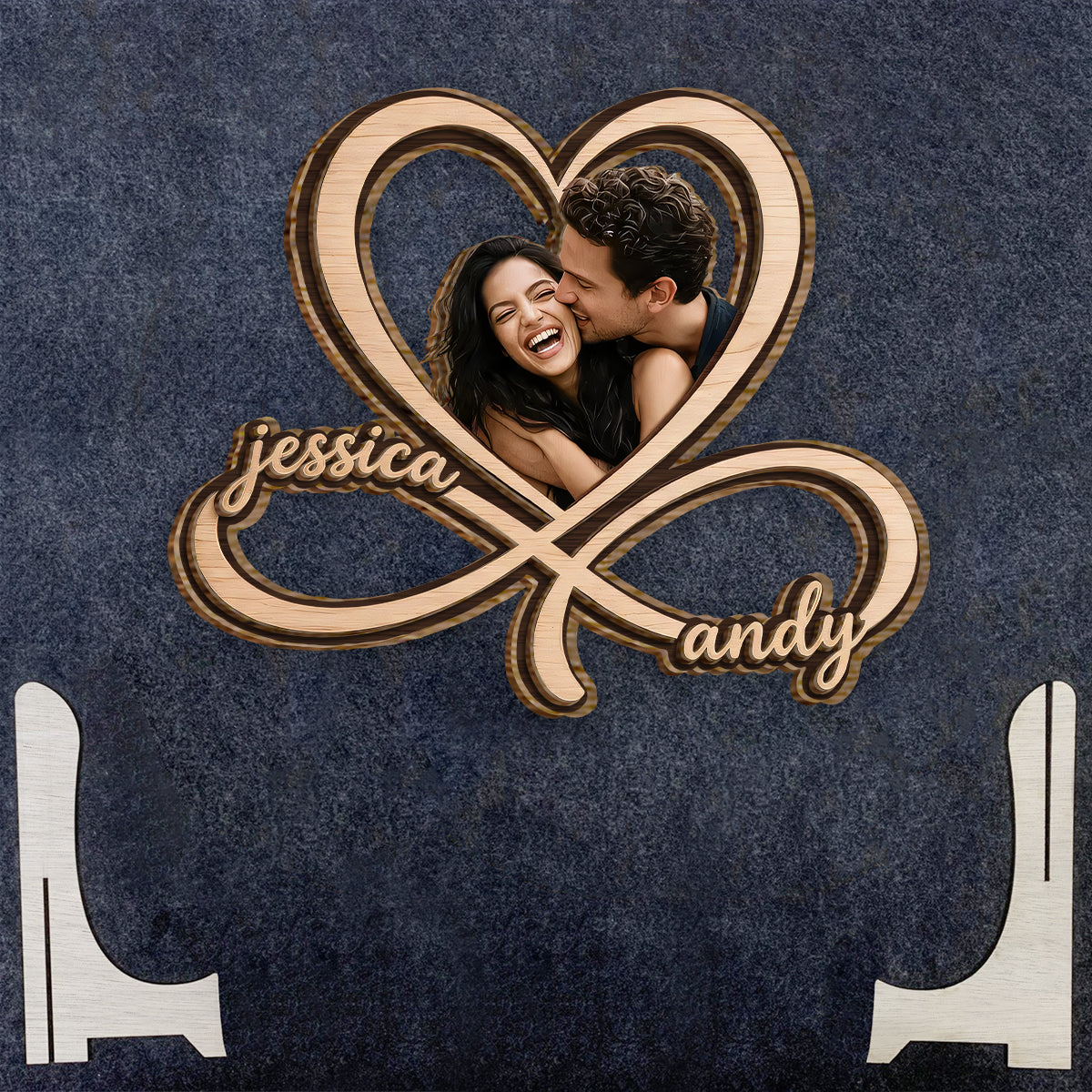 I Love You Forever - Personalized Couple 2 Layered Wood Sign / Wood Plaque