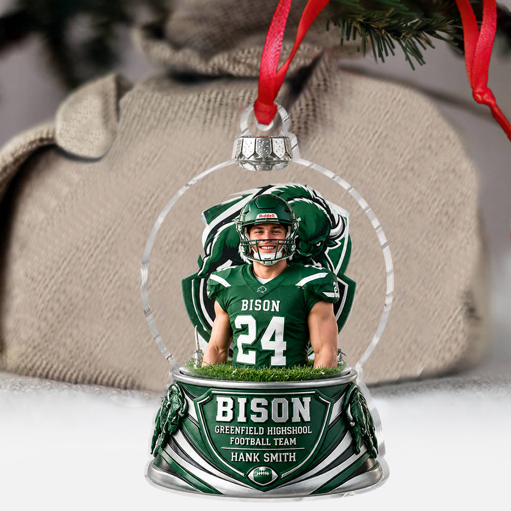 Custom Any Sport, Any Photo - Personalized Football Ornament