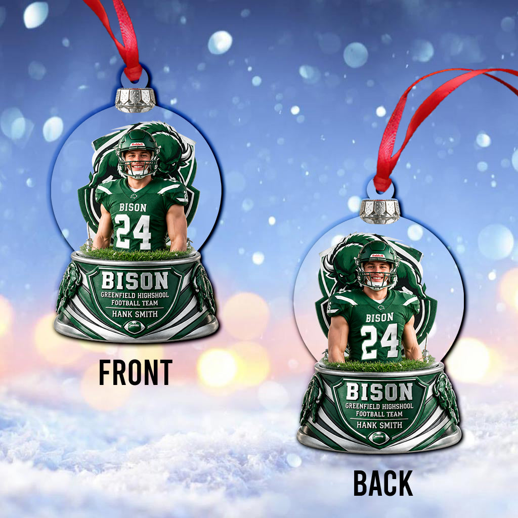 Custom Any Sport, Any Photo - Personalized Football Ornament