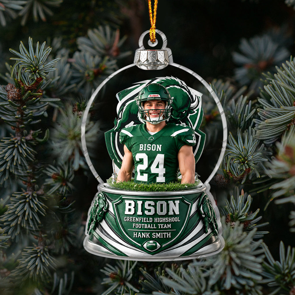 Custom Any Sport, Any Photo - Personalized Football Ornament