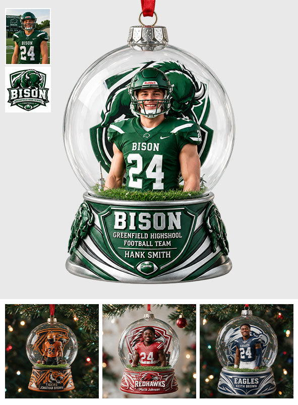 Custom Any Sport, Any Photo - Personalized Football Ornament