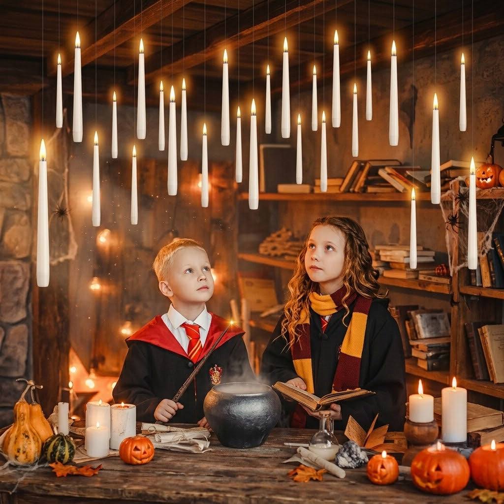 Flameless Floating Candles With Wand Remote