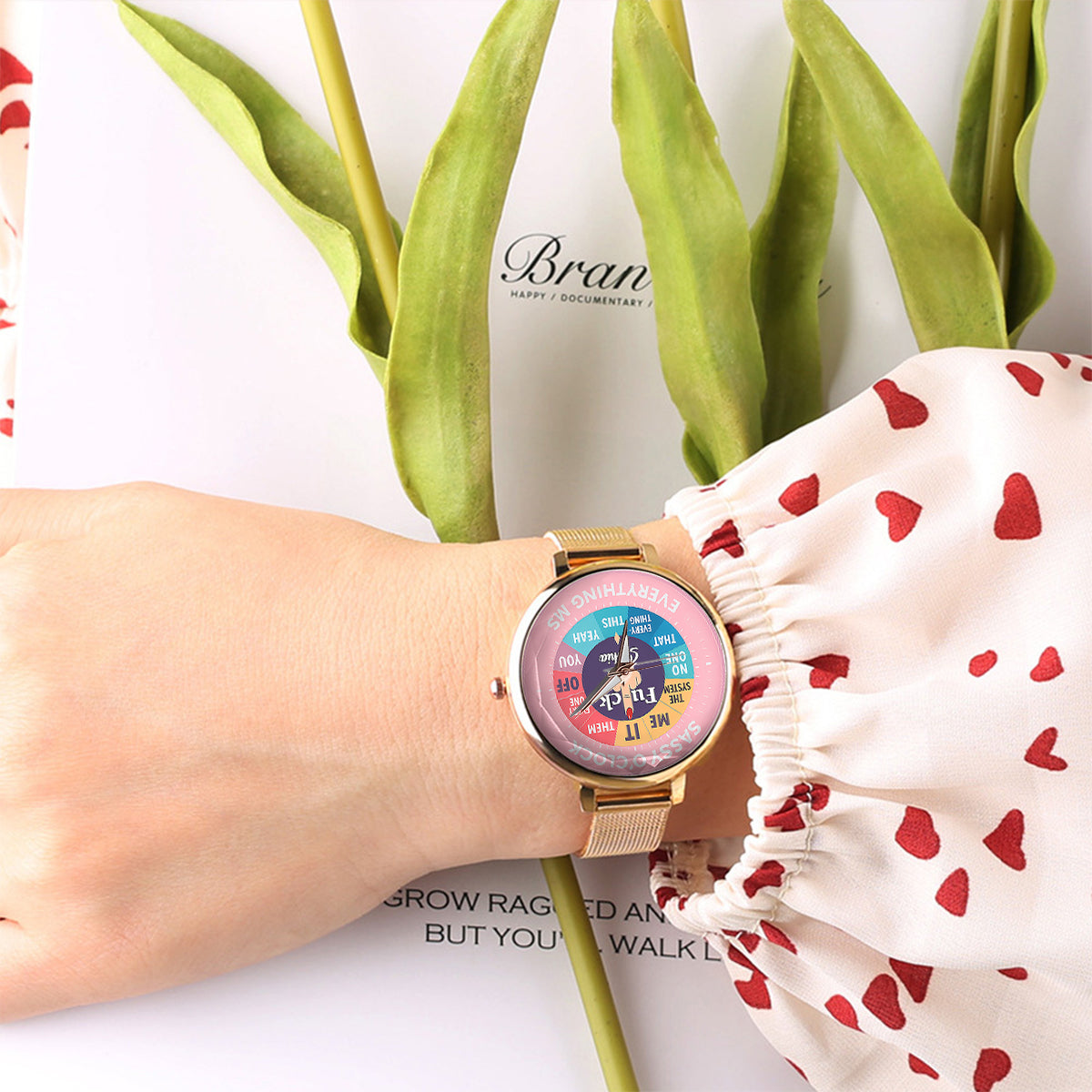 F*ck O'Clock Watch, Funny Gift For Her, Friends - Personalized Sarcasm Women Hand Watch