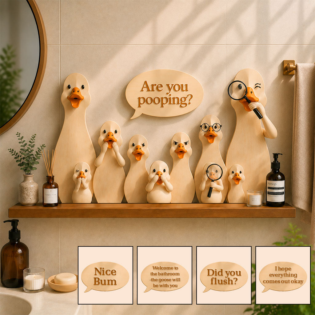 Silly Goose, Funny Goose - Personalized The Goose Wooden Floating Shelf