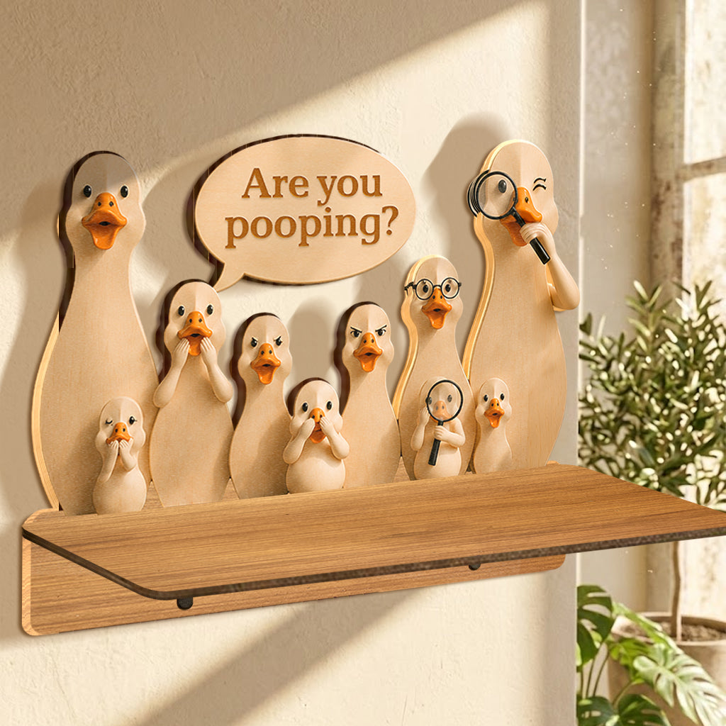 Silly Goose, Funny Goose - Personalized The Goose Wooden Floating Shelf