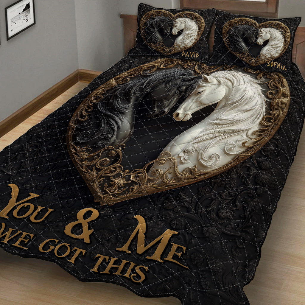 You & Me We Got This - Personalized Horse Quilt Set