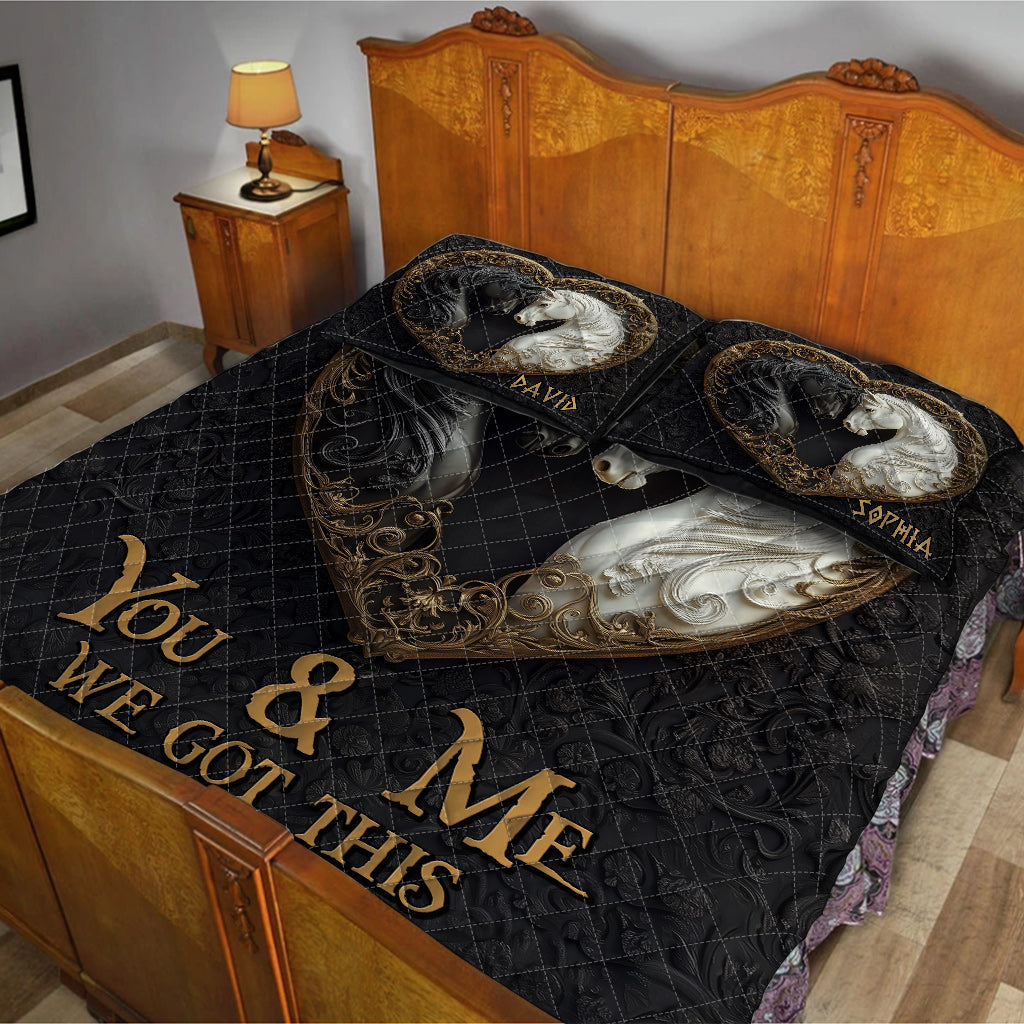 You & Me We Got This - Personalized Horse Quilt Set