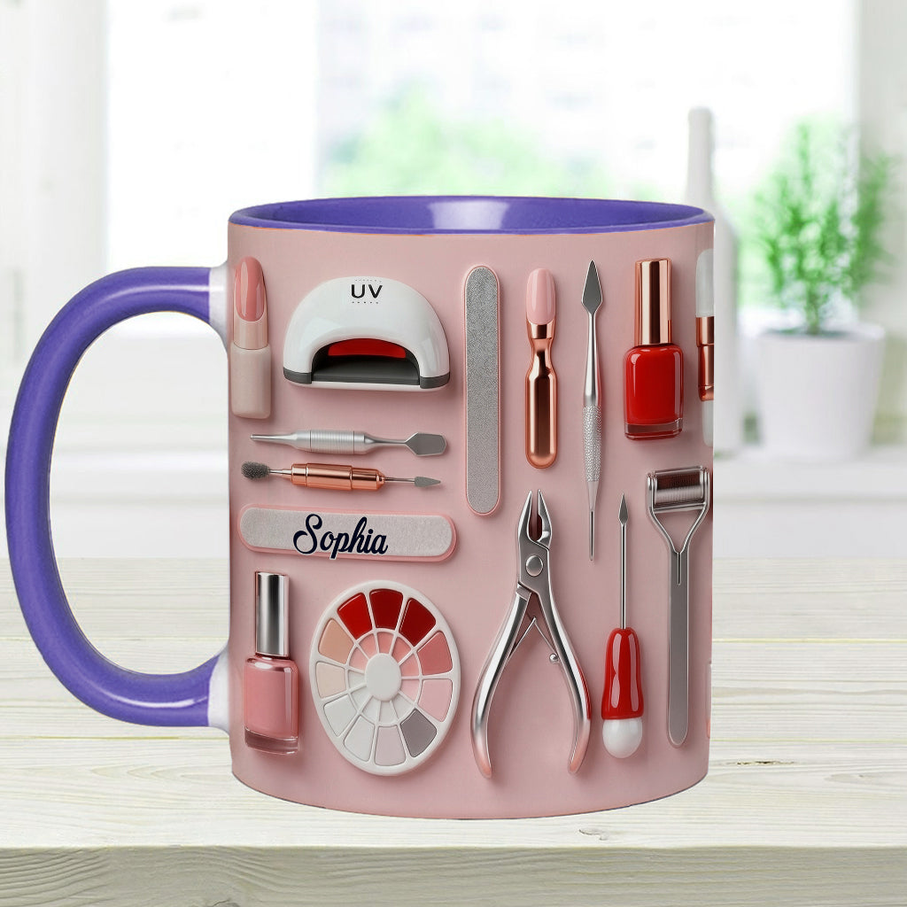 Nail Tech - Personalized Nail Salon Accent Mug & Coaster