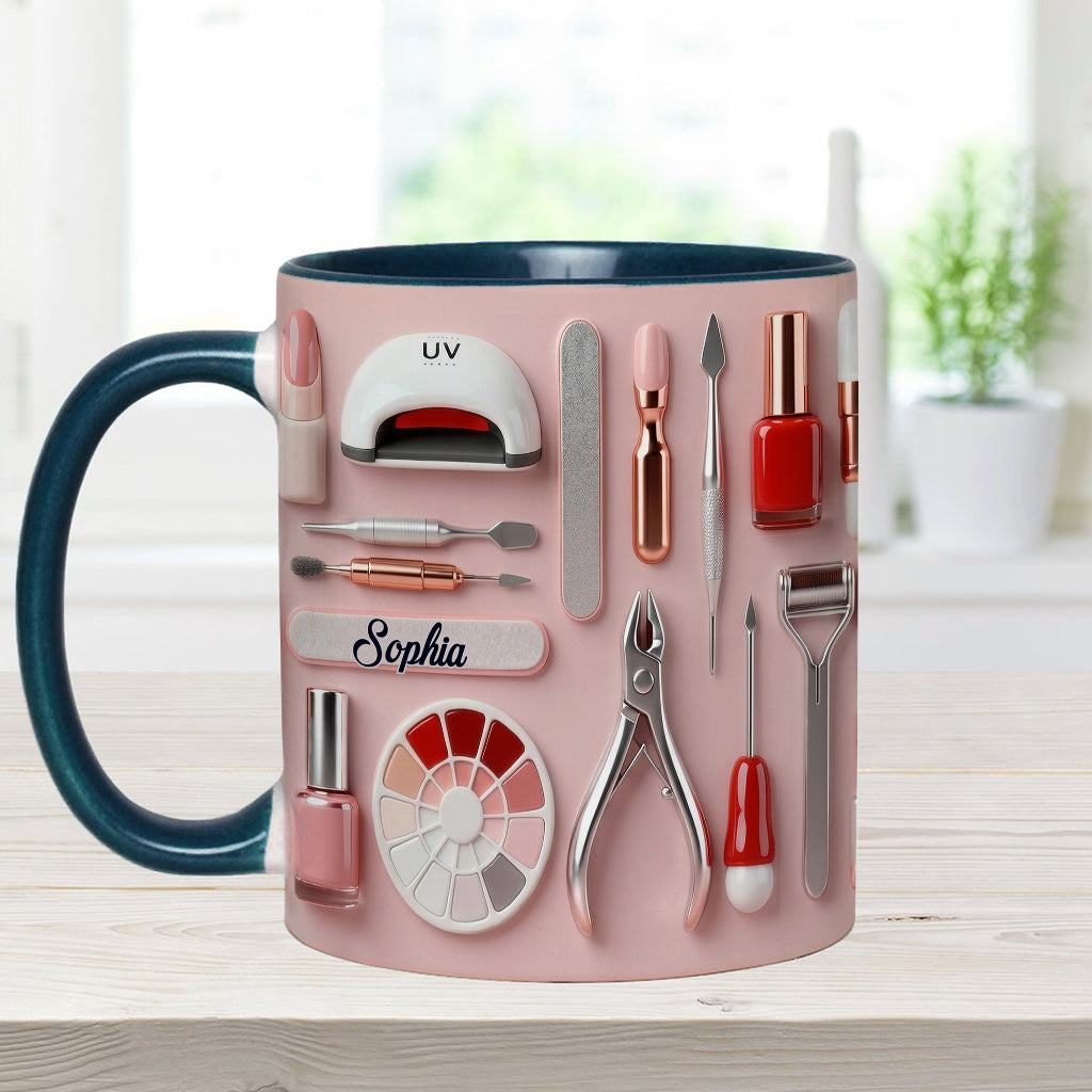 Nail Tech - Personalized Nail Salon Accent Mug & Coaster