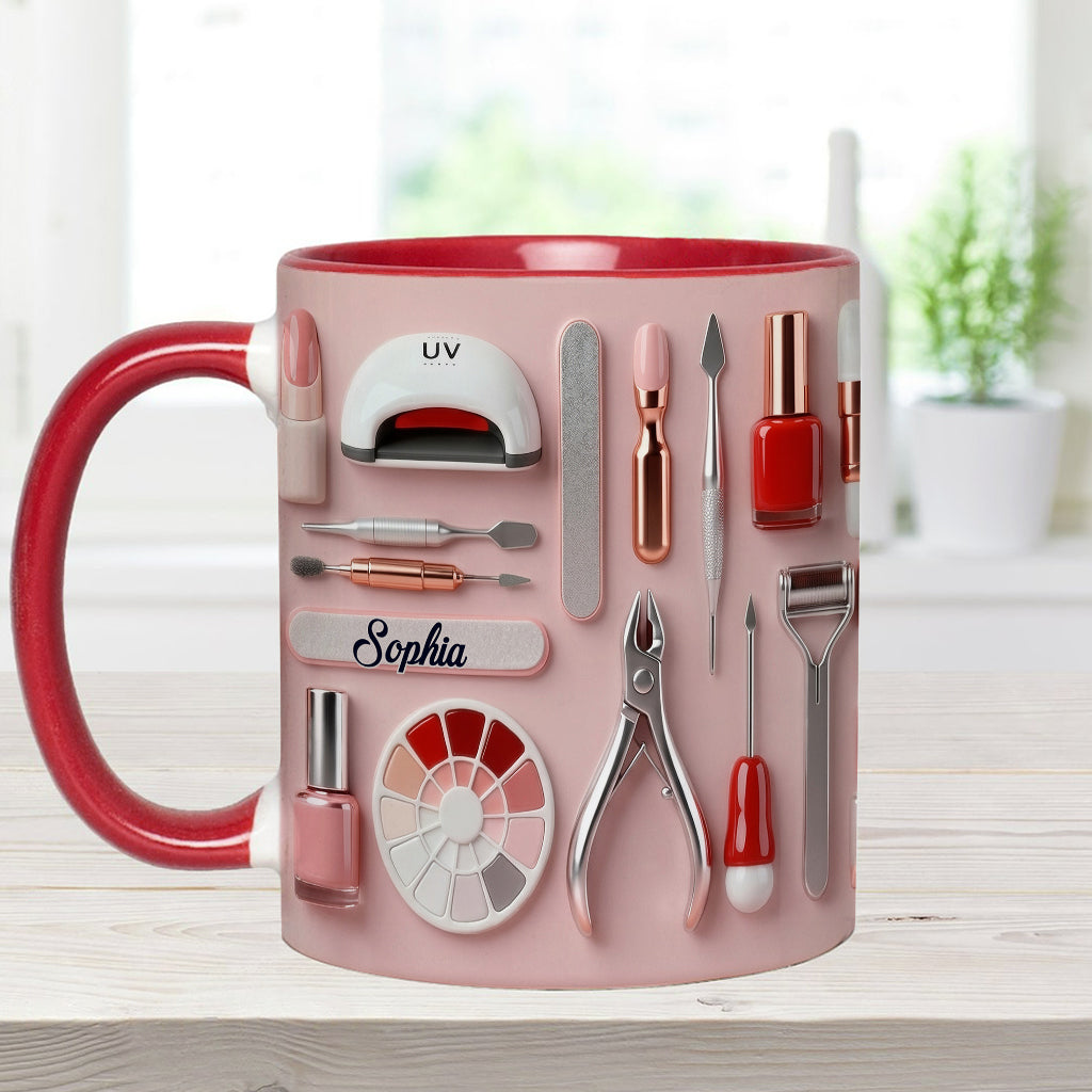 Nail Tech - Personalized Nail Salon Accent Mug & Coaster