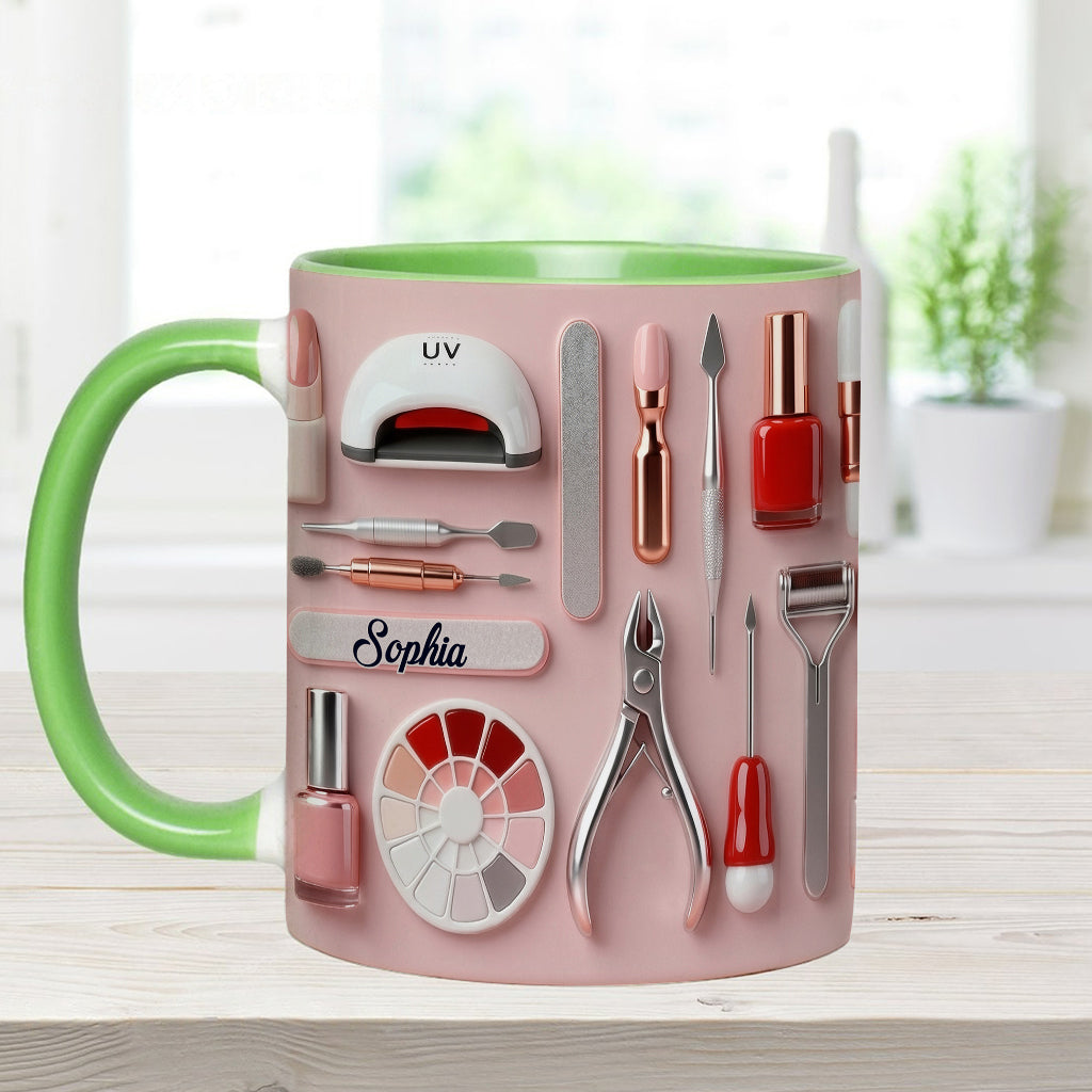 Nail Tech - Personalized Nail Salon Accent Mug & Coaster