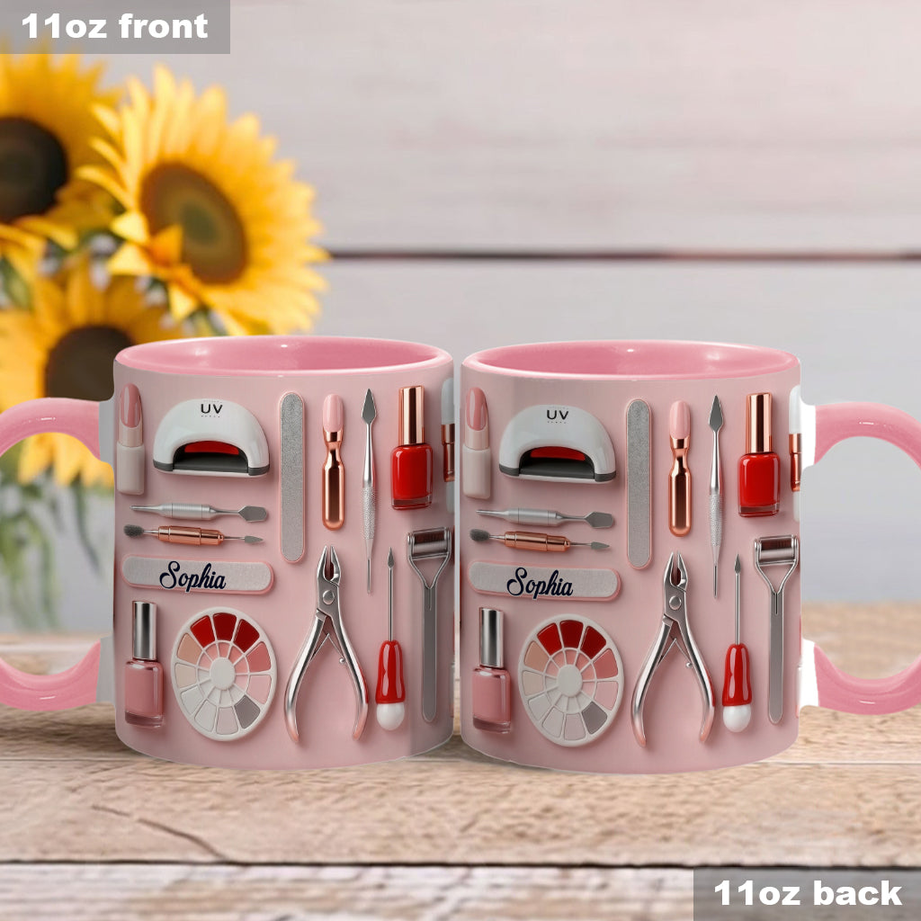 Nail Tech - Personalized Nail Salon Accent Mug & Coaster