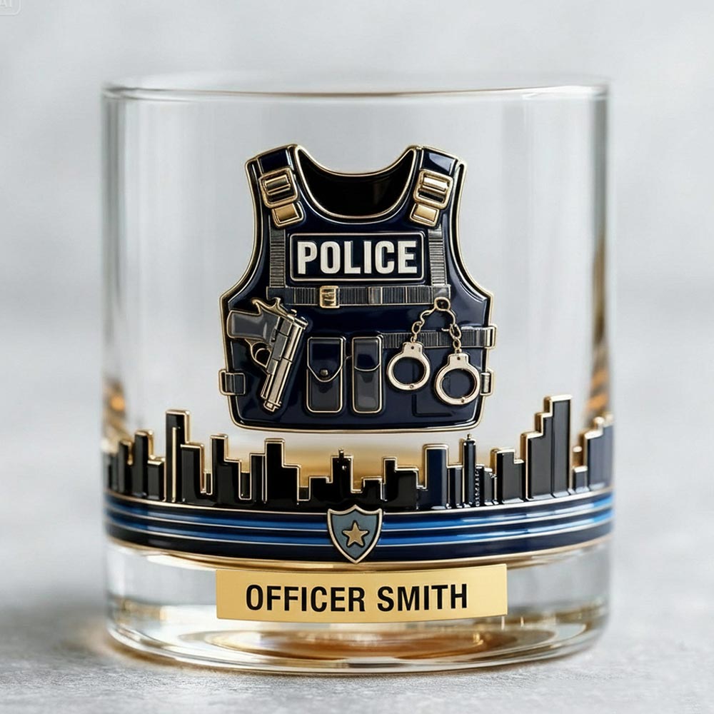 Serve & Protect - Personalized Police Officer Whiskey Decanter Set